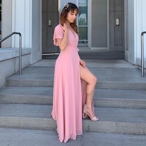 Pink Wrap Maxi Dress